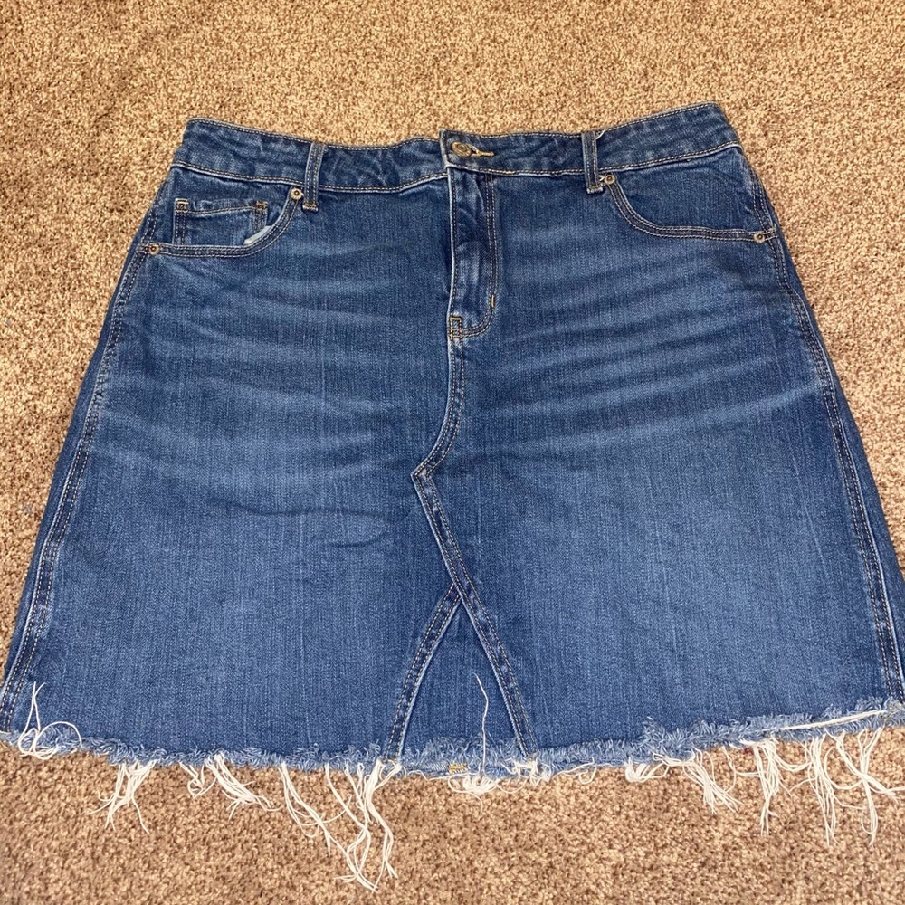 Dark wash jean skirt